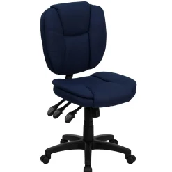 Flash Furniture Office Chairs<Caroline Armless Ergonomic Fabric Swivel Mid-Back Multifunction Task Office Chair, Navy Blue (GO930FNVY)