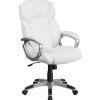Flash Furniture Office Chairs<Carolyn LeatherSoft Swivel Mid-Back Executive Office Chair, White (GO2236MWH)