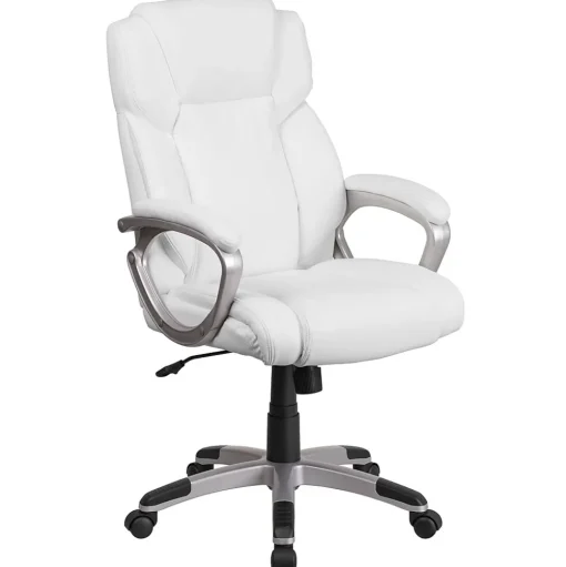 Flash Furniture Office Chairs<Carolyn LeatherSoft Swivel Mid-Back Executive Office Chair, White (GO2236MWH)
