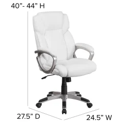 Flash Furniture Office Chairs<Carolyn LeatherSoft Swivel Mid-Back Executive Office Chair, White (GO2236MWH)