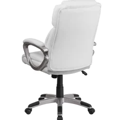 Flash Furniture Office Chairs<Carolyn LeatherSoft Swivel Mid-Back Executive Office Chair, White (GO2236MWH)