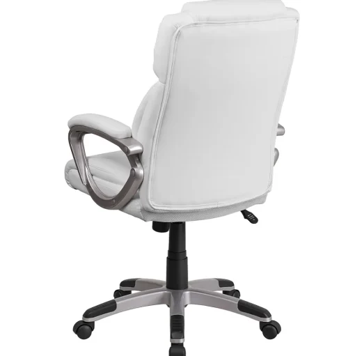 Flash Furniture Office Chairs<Carolyn LeatherSoft Swivel Mid-Back Executive Office Chair, White (GO2236MWH)