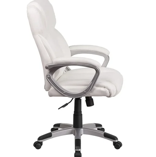 Flash Furniture Office Chairs<Carolyn LeatherSoft Swivel Mid-Back Executive Office Chair, White (GO2236MWH)