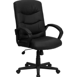 Flash Furniture Office Chairs<Chelsea LeatherSoft Swivel Mid-Back Executive Office Chair, Black (GO9771BKLEA)