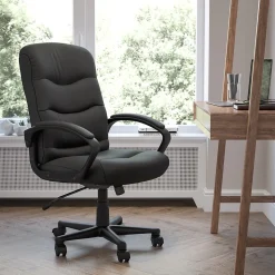 Flash Furniture Office Chairs<Chelsea LeatherSoft Swivel Mid-Back Executive Office Chair, Black (GO9771BKLEA)