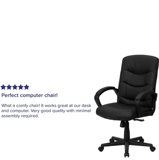 Flash Furniture Office Chairs<Chelsea LeatherSoft Swivel Mid-Back Executive Office Chair, Black (GO9771BKLEA)