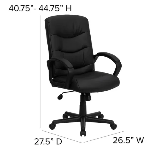 Flash Furniture Office Chairs<Chelsea LeatherSoft Swivel Mid-Back Executive Office Chair, Black (GO9771BKLEA)