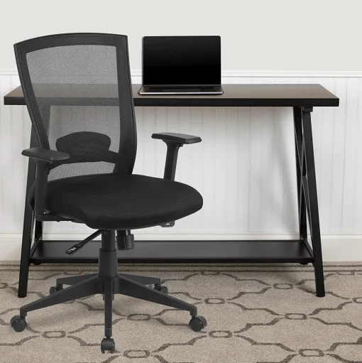 Flash Furniture Office Chairs<Cleo Ergonomic Mesh Swivel Mid-Back Executive Office Chair, Black (HL0004K)