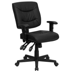 Flash Furniture Office Chairs<Cole Ergonomic LeatherSoft Swivel Mid-Back Task Office Chair, Black (GO1574BKA)