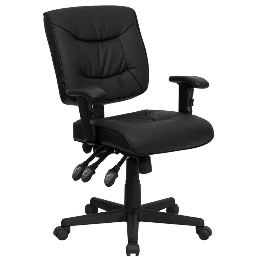 Flash Furniture Office Chairs<Cole Ergonomic LeatherSoft Swivel Mid-Back Task Office Chair, Black (GO1574BKA)
