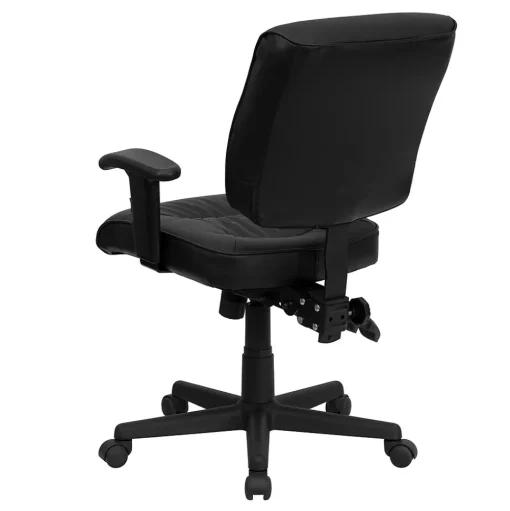 Flash Furniture Office Chairs<Cole Ergonomic LeatherSoft Swivel Mid-Back Task Office Chair, Black (GO1574BKA)