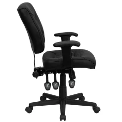 Flash Furniture Office Chairs<Cole Ergonomic LeatherSoft Swivel Mid-Back Task Office Chair, Black (GO1574BKA)