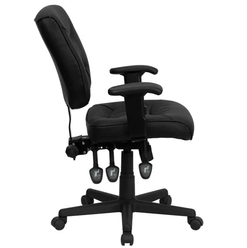 Flash Furniture Office Chairs<Cole Ergonomic LeatherSoft Swivel Mid-Back Task Office Chair, Black (GO1574BKA)