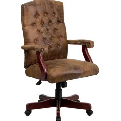 Flash Furniture Office Chairs<Derrick Microfiber Swivel Executive Office Chair, Bomber Brown (802BRN)
