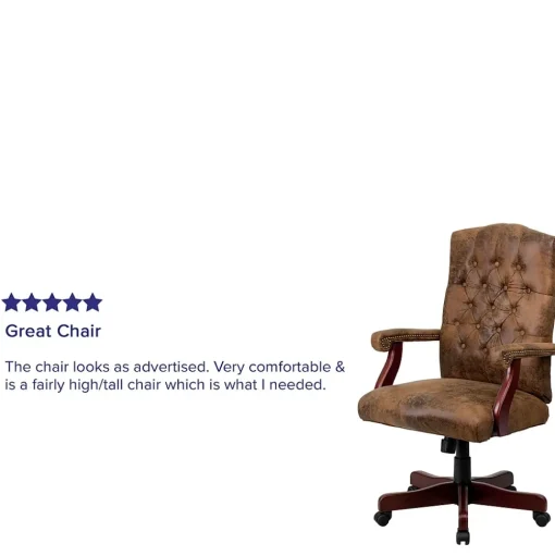 Flash Furniture Office Chairs<Derrick Microfiber Swivel Executive Office Chair, Bomber Brown (802BRN)
