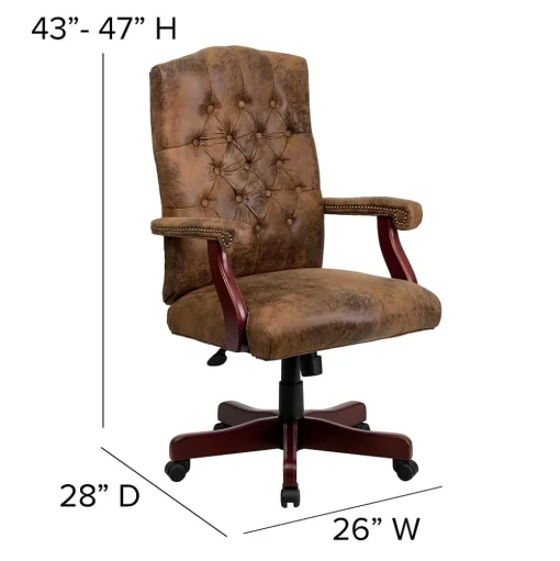 Flash Furniture Office Chairs<Derrick Microfiber Swivel Executive Office Chair, Bomber Brown (802BRN)