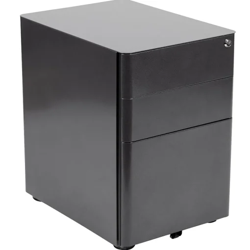 Flash Furniture File Cabinets<3-Drawer Cabinet, Legal & Letter Files, Black, 21" (HZCHPL01BK)