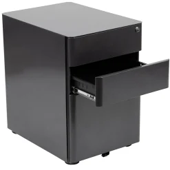 Flash Furniture File Cabinets<3-Drawer Cabinet, Legal & Letter Files, Black, 21" (HZCHPL01BK)