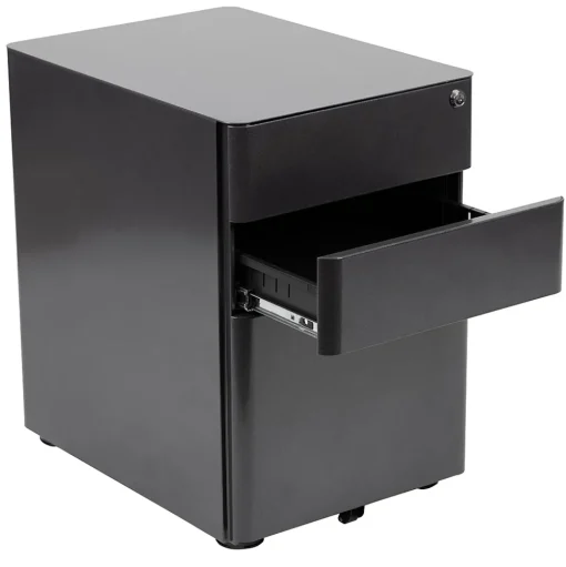 Flash Furniture File Cabinets<3-Drawer Cabinet, Legal & Letter Files, Black, 21" (HZCHPL01BK)