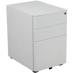 Flash Furniture File Cabinets<3-Drawer Cabinet, Legal & Letter Files, White, 21" (HZCHPL01W)