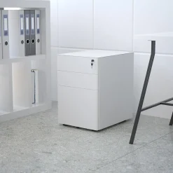 Flash Furniture File Cabinets<3-Drawer Cabinet, Legal & Letter Files, White, 21" (HZCHPL01W)