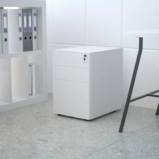 Flash Furniture File Cabinets<3-Drawer Cabinet, Legal & Letter Files, White, 21" (HZCHPL01W)