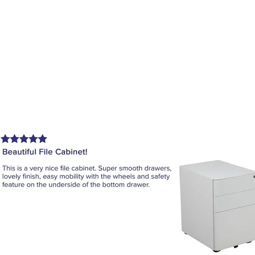 Flash Furniture File Cabinets<3-Drawer Cabinet, Legal & Letter Files, White, 21" (HZCHPL01W)
