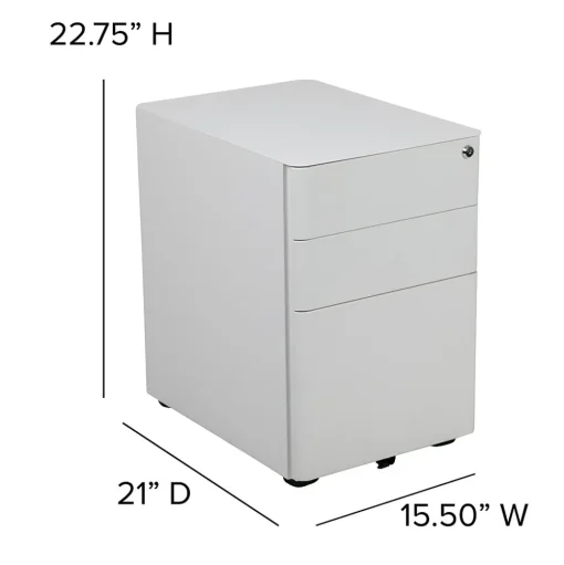 Flash Furniture File Cabinets<3-Drawer Cabinet, Legal & Letter Files, White, 21" (HZCHPL01W)