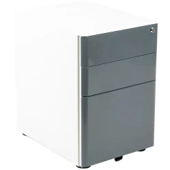 Flash Furniture File Cabinets<3-Drawer Cabinet, Legal & Letter Files, White/Charcoal, 21" (HZCHPL02GRYWH)