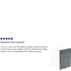 Flash Furniture File Cabinets<3-Drawer Cabinet, Legal & Letter Files, White/Charcoal, 21" (HZCHPL02GRYWH)