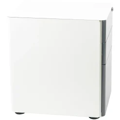 Flash Furniture File Cabinets<3-Drawer Cabinet, Legal & Letter Files, White/Charcoal, 21" (HZCHPL02GRYWH)