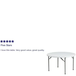 Flash Furniture Folding Tables<Elon Folding Table, 48" x 48", Granite White (DADYCZ122R)