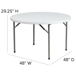 Flash Furniture Folding Tables<Elon Folding Table, 48" x 48", Granite White (DADYCZ122R)