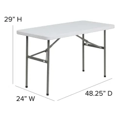 Flash Furniture Folding Tables<Elon Folding Table, 48.25" x 24", Granite White (DADYCZ1222)
