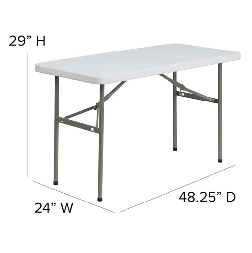 Flash Furniture Folding Tables<Elon Folding Table, 48.25" x 24", Granite White (DADYCZ1222)