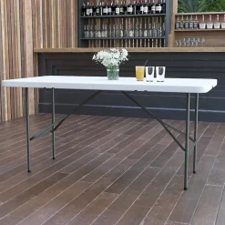 Flash Furniture Folding Tables<Elon Folding Table, 60" x 30", Granite White (DADYCZ152Z)