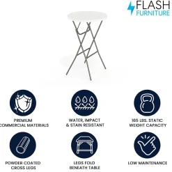 Flash Furniture Folding Tables<Elon Folding Table, 31.25" x 31.25", Granite White (DADYCZ80R2BAR)