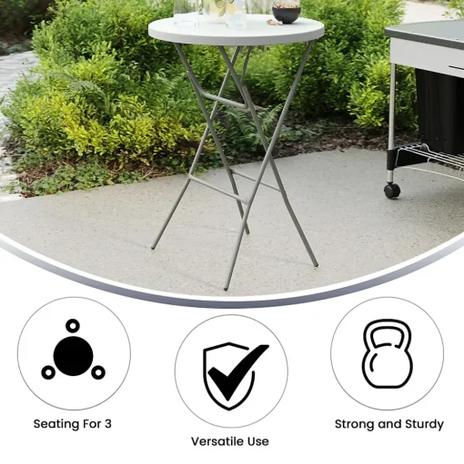 Flash Furniture Folding Tables<Elon Folding Table, 31.25" x 31.25", Granite White (DADYCZ80R2BAR)