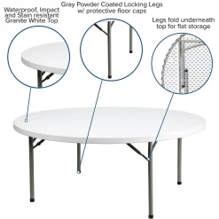 Flash Furniture Folding Tables<Elon Folding Table, 71" x 71", Granite White (DADYCZ180RGW)
