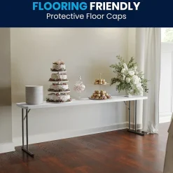 Flash Furniture Folding Tables<Elon Folding Table, 96" x 18", Granite White (DADYCZ2442GW)