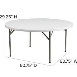 Flash Furniture Folding Tables<Elon Folding Table, 60.75" x 60.75", Granite White (DADYCZ1GW)