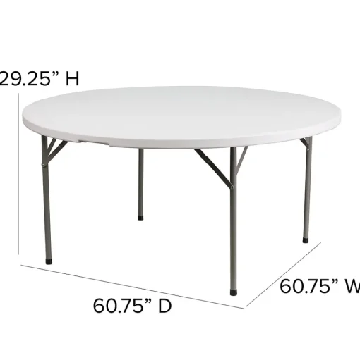 Flash Furniture Folding Tables<Elon Folding Table, 60.75" x 60.75", Granite White (DADYCZ1GW)