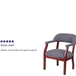 Flash Furniture Office Chairs<Fabric Luxurious Conference Chair with Silver Trim Nails, Gray (BZ105GY)
