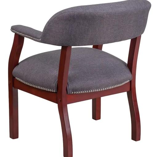 Flash Furniture Office Chairs<Fabric Luxurious Conference Chair with Silver Trim Nails, Gray (BZ105GY)