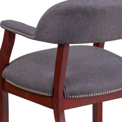 Flash Furniture Office Chairs<Fabric Luxurious Conference Chair with Silver Trim Nails, Gray (BZ105GY)