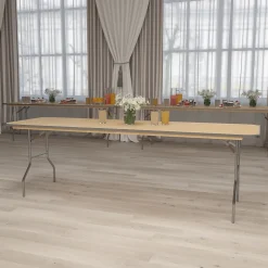 Flash Furniture Folding Tables<Fielder Folding Table, 96" x 30", Birchwood (XA3096BIRCHM)