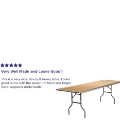 Flash Furniture Folding Tables<Fielder Folding Table, 96" x 30", Birchwood (XA3096BIRCHM)