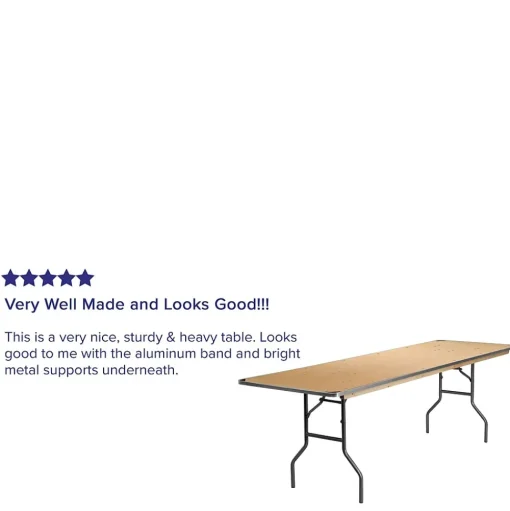 Flash Furniture Folding Tables<Fielder Folding Table, 96" x 30", Birchwood (XA3096BIRCHM)