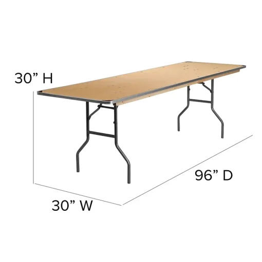 Flash Furniture Folding Tables<Fielder Folding Table, 96" x 30", Birchwood (XA3096BIRCHM)