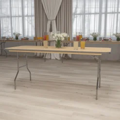 Flash Furniture Folding Tables<Fielder Folding Table, 72" x 30", Birchwood (XA3072BIRCHM)